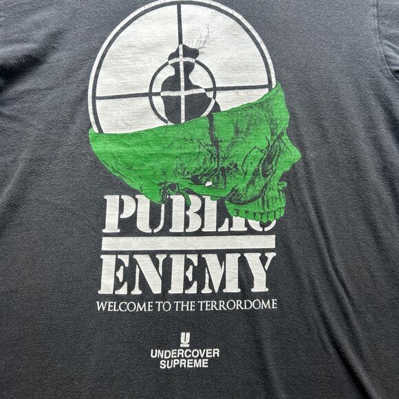Supreme Undercover Shirt Mens Medium Black Public Enemy Terrordome Made USA Tee - Picture 2 of 10